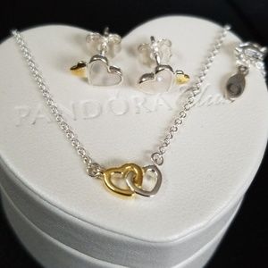 Pandora Necklace and earrings